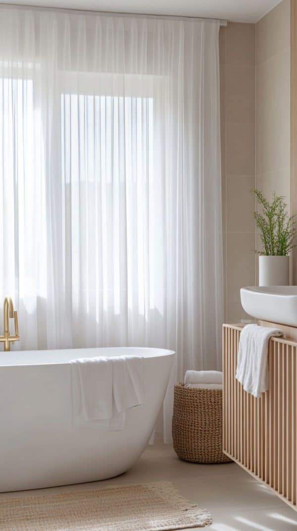 20 Clever Ideas for a Bathroom with Window — Privacy, Plants & Pretty Curtains - Glamorous Place