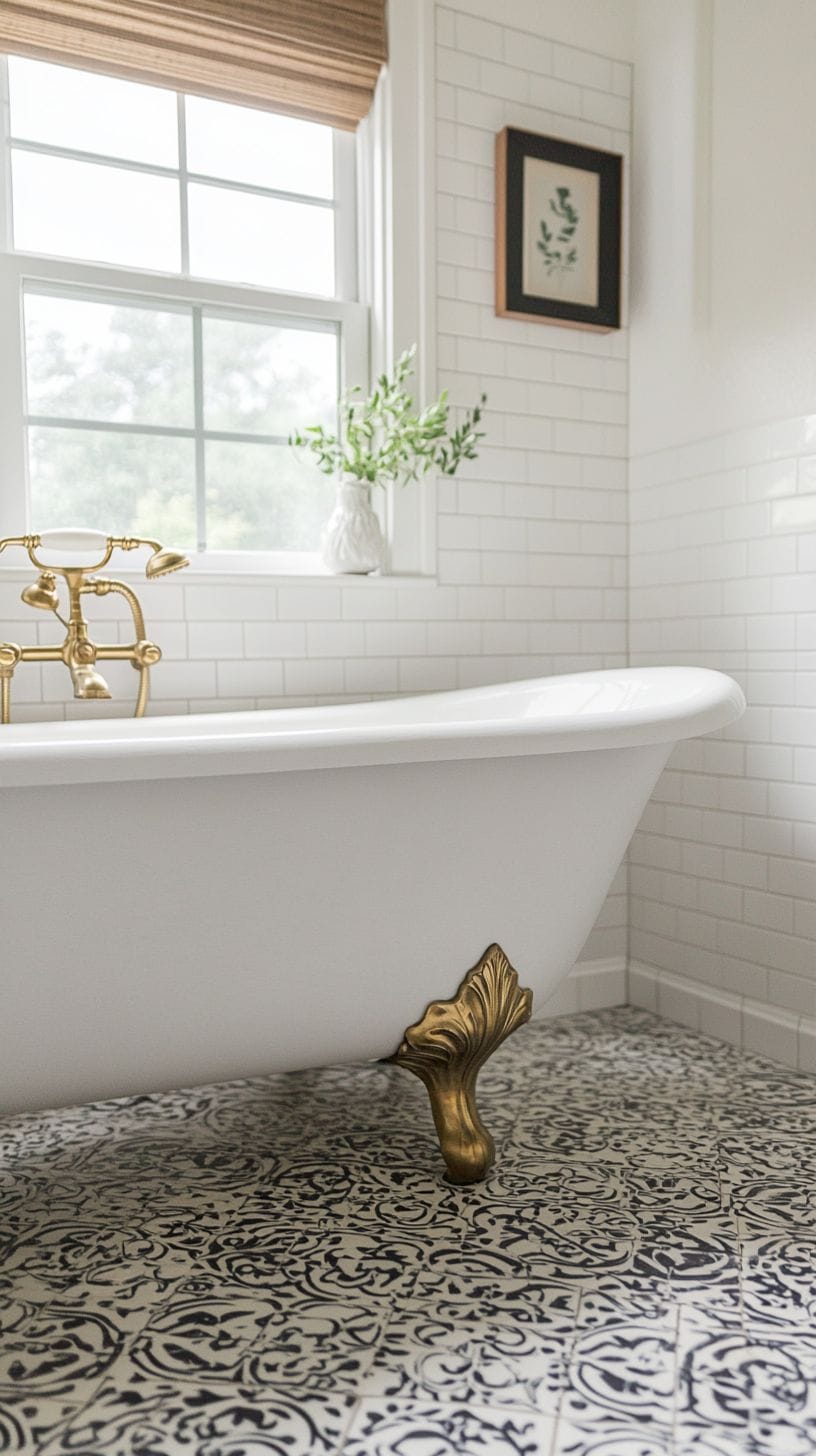 Vintage bathroom with tile