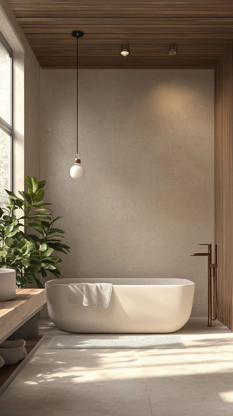 Cozy minimalist bathroom