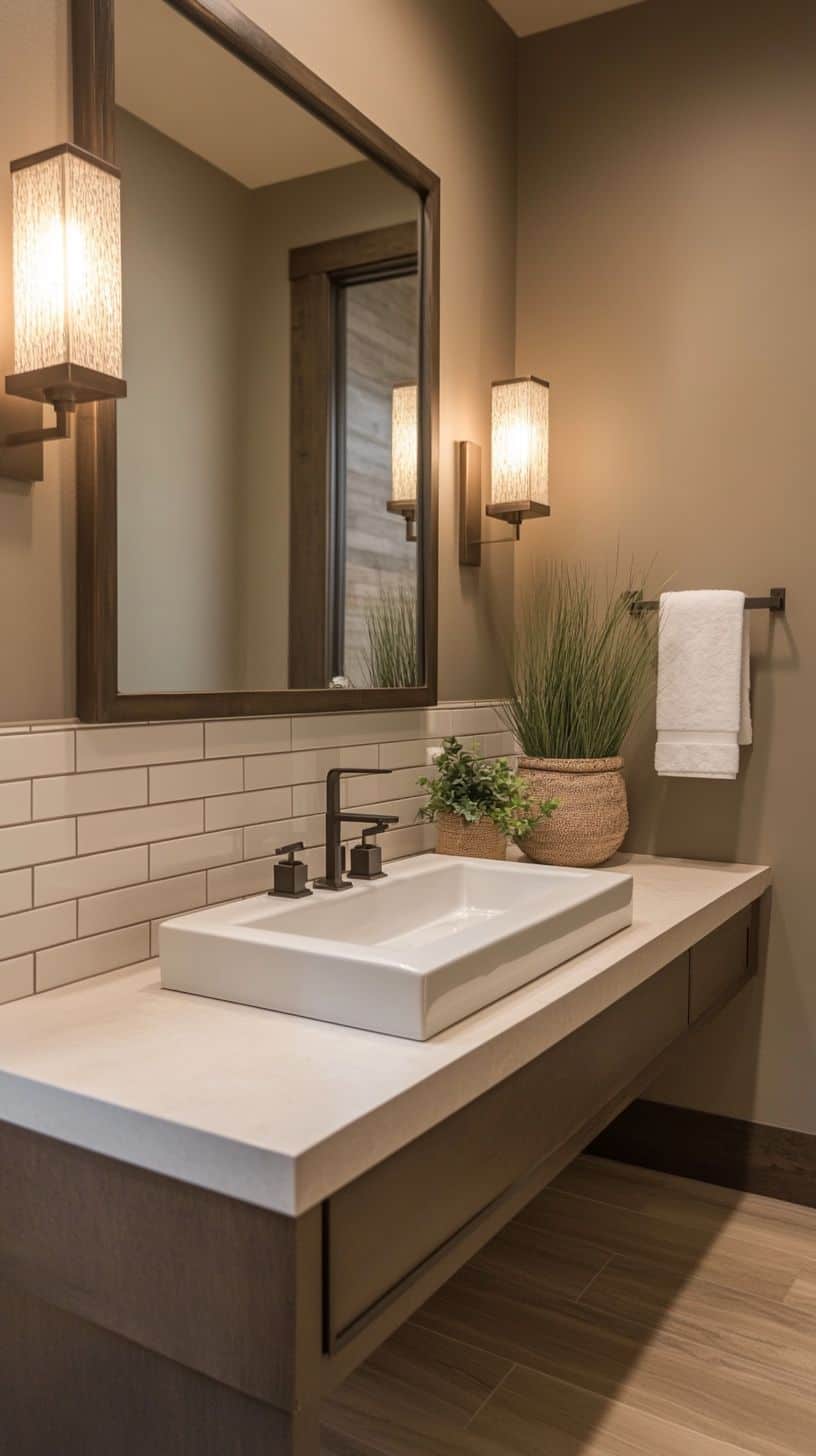 Bathroom with neutral wall