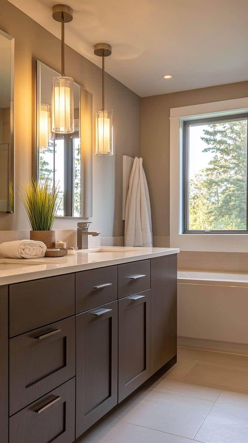 Bathroom with storage cabinet