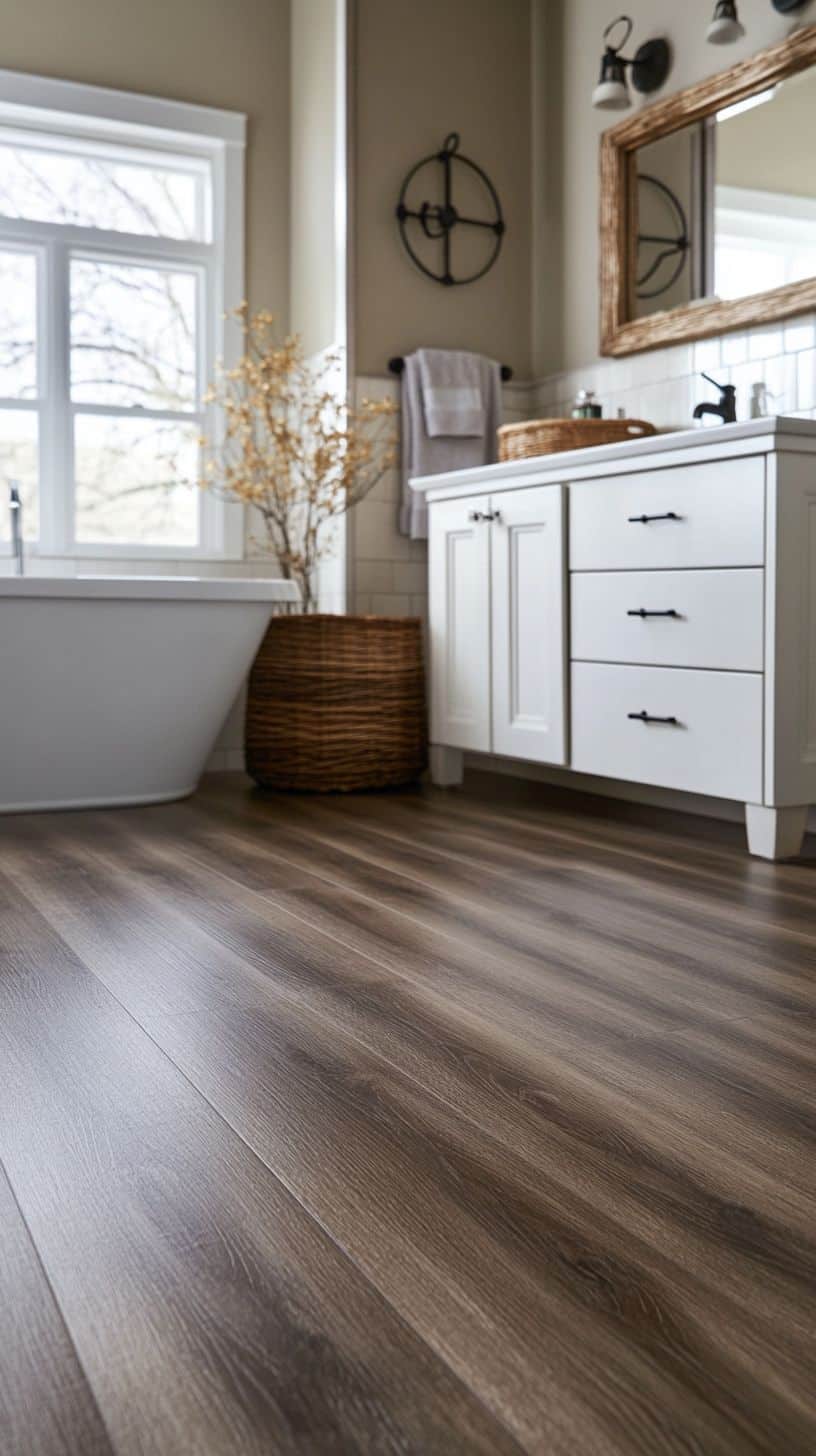 Bathroom with vinyl plank flooring