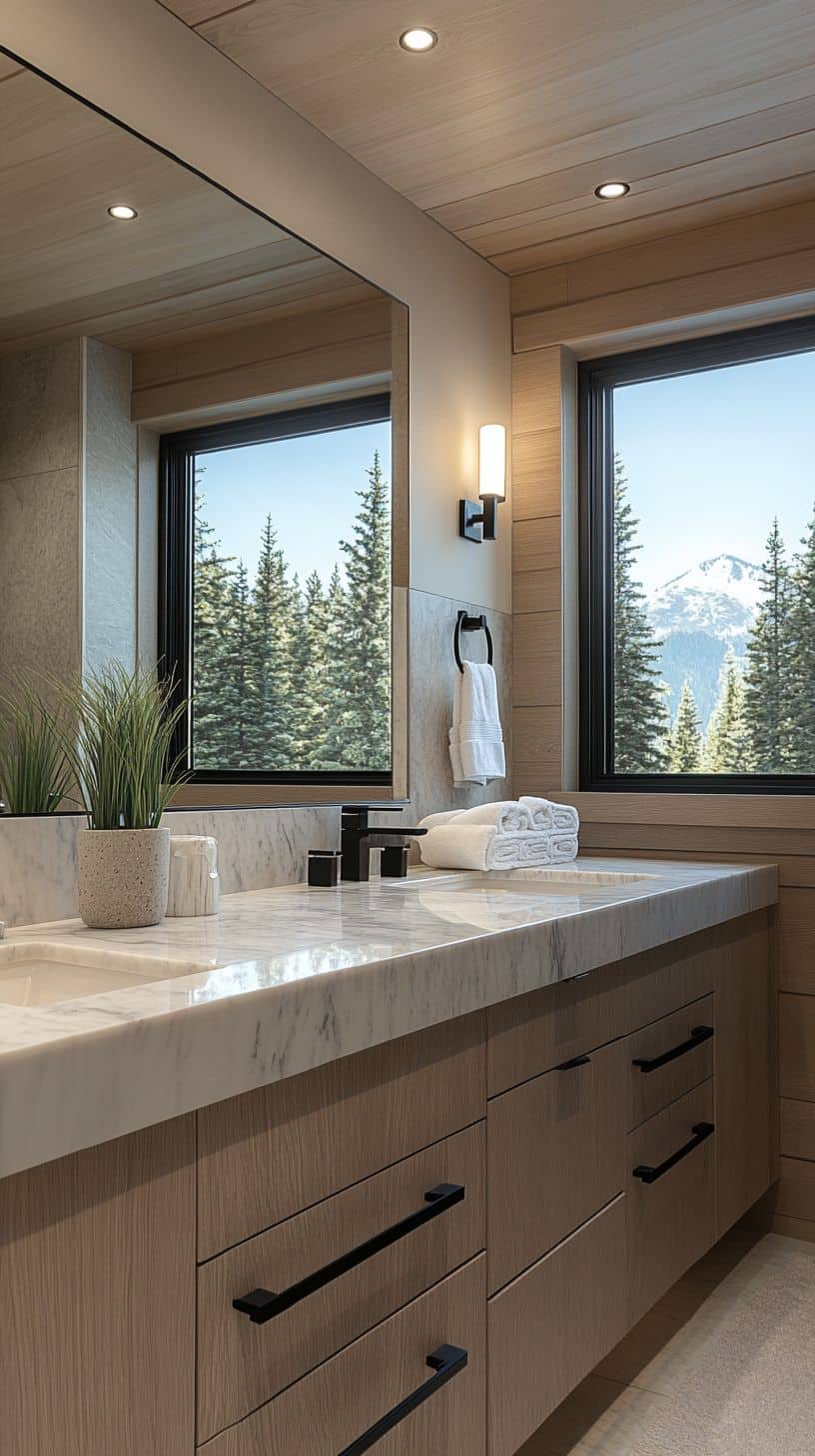 Bathroom with wall cabinets