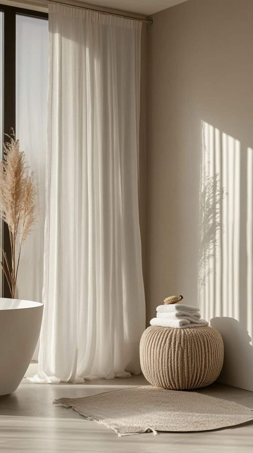 Guest bathroom with shower curtain