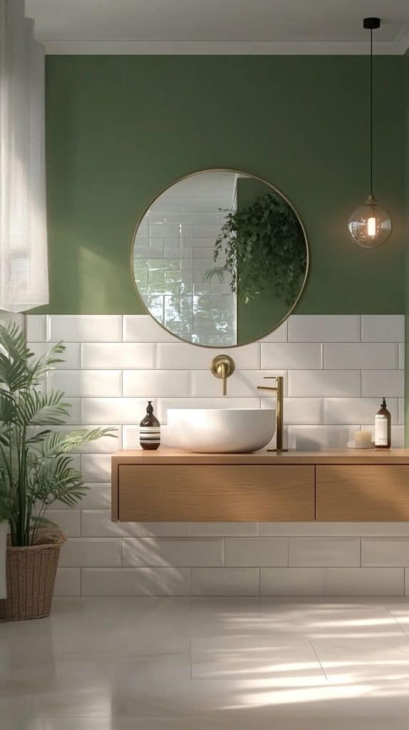 10 Half Tiled Bathroom Tiles for a Fresh, Neutral Vibe