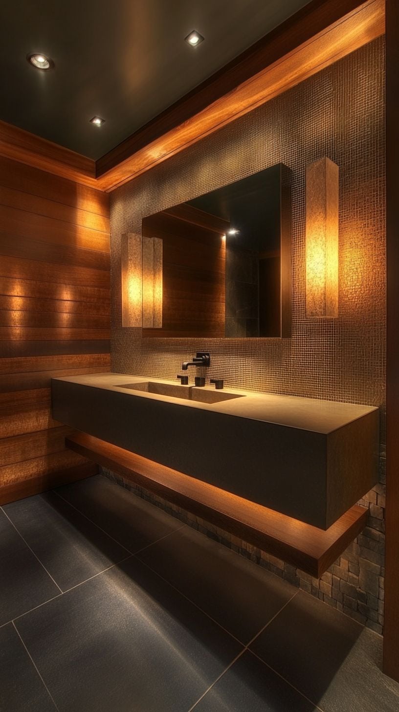 Rectangular bathroom with sink