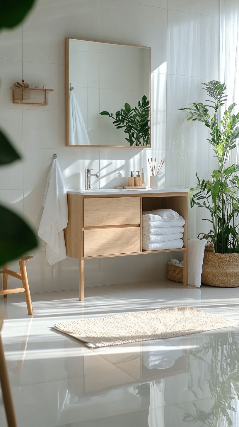 Scandinavian bathroom with vanity