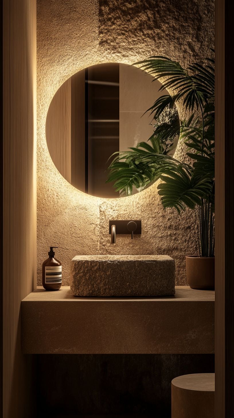 Small earthy bathroom