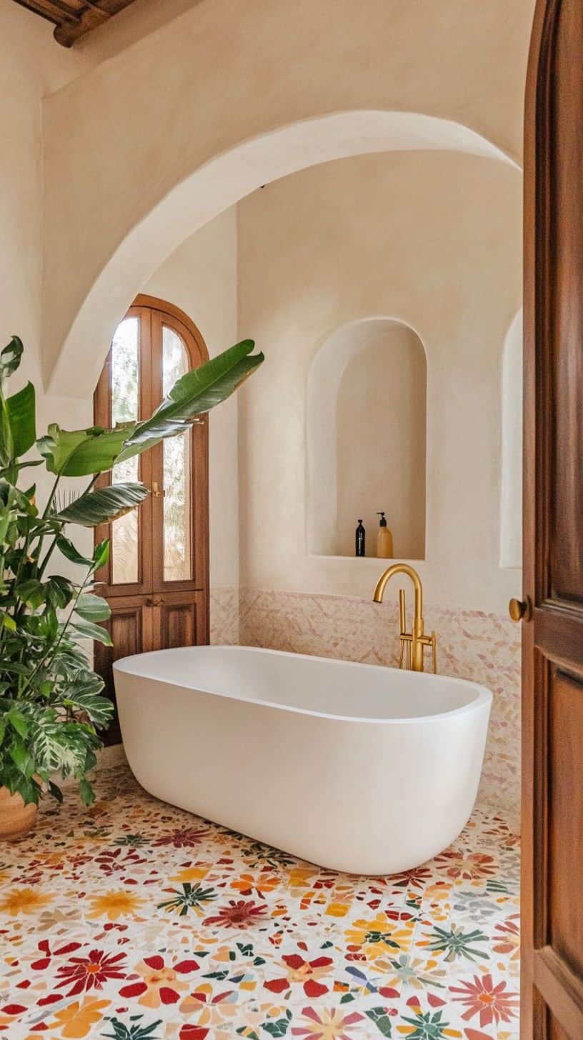 Spanish bathroom with tile