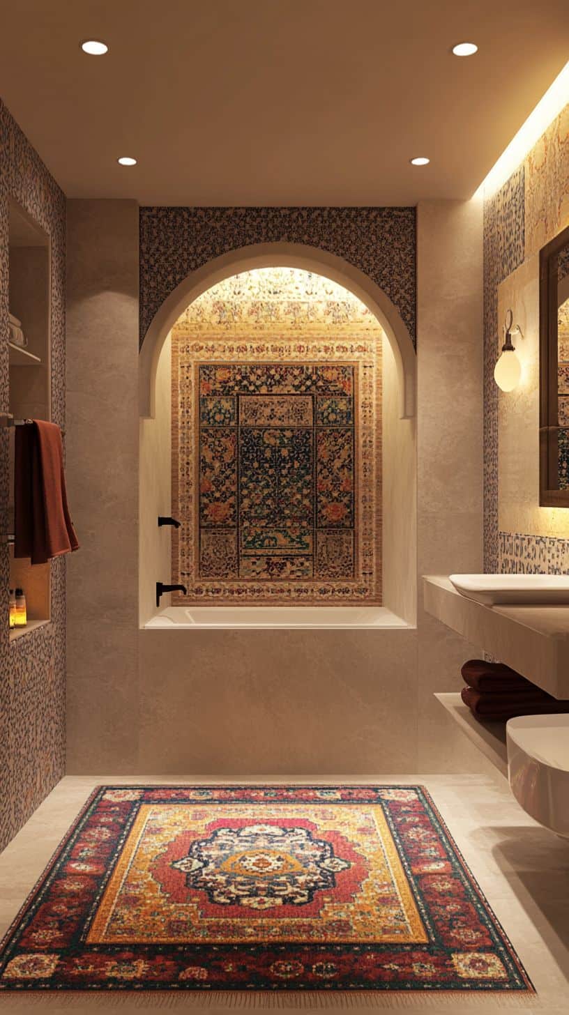 Turkish bathroom with rug