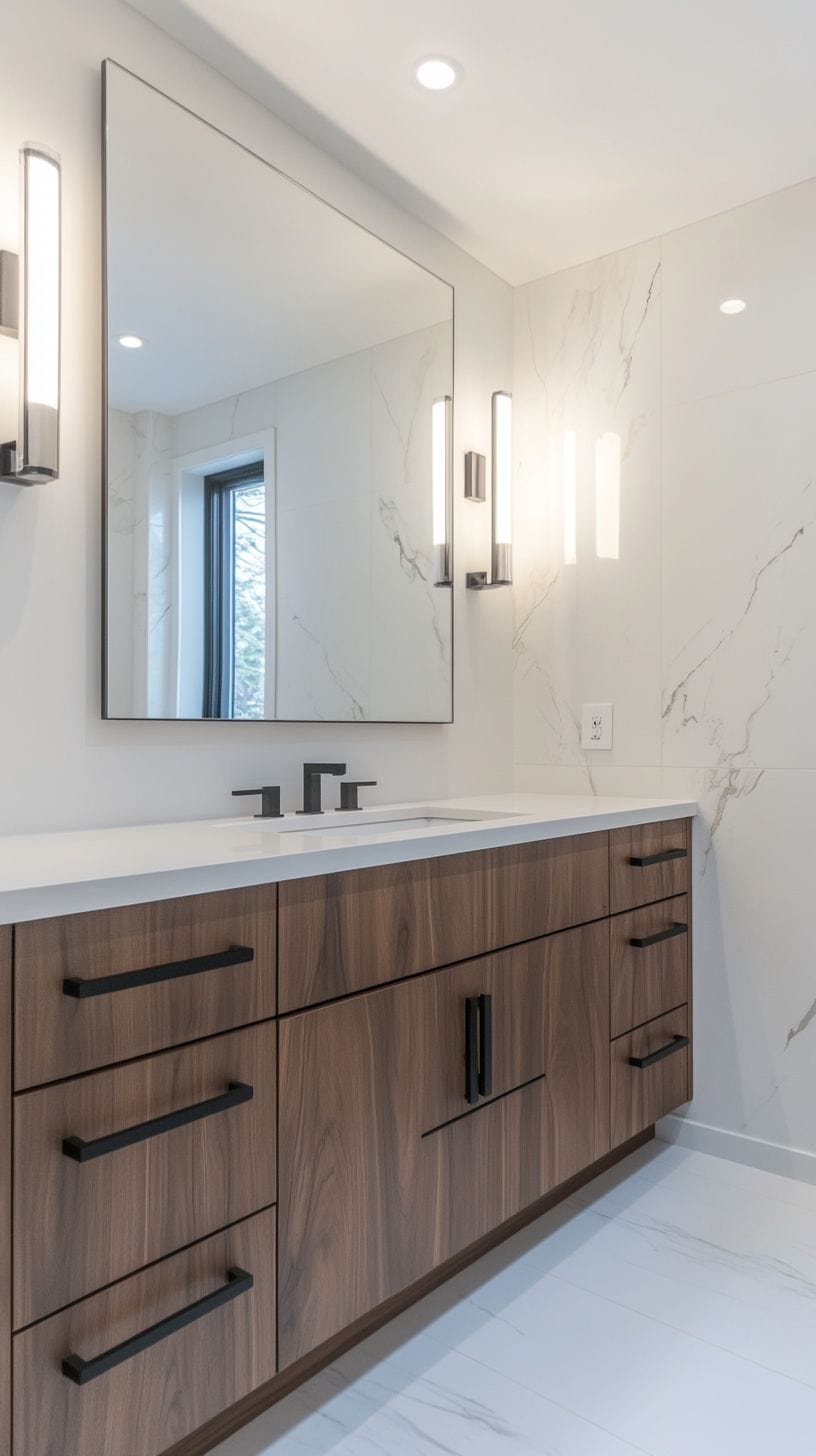 Bathroom with vanity mirror