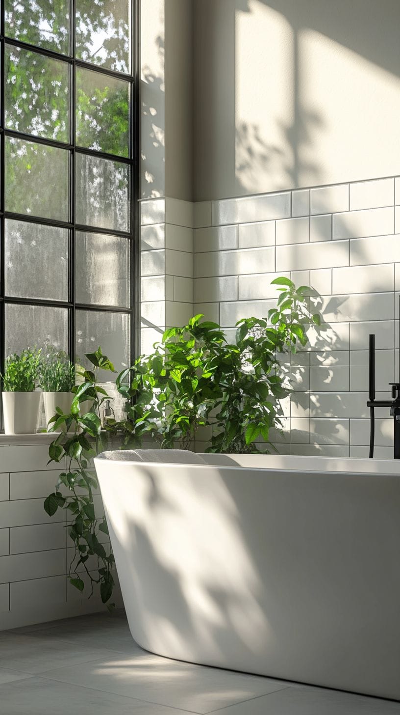Bathroom with window sill