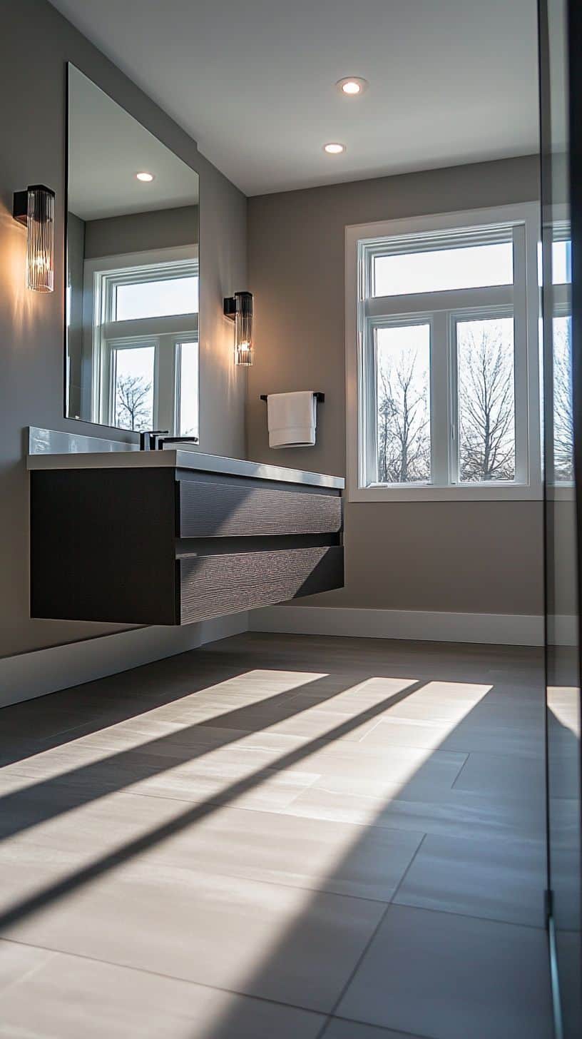 German bathroom with mirror