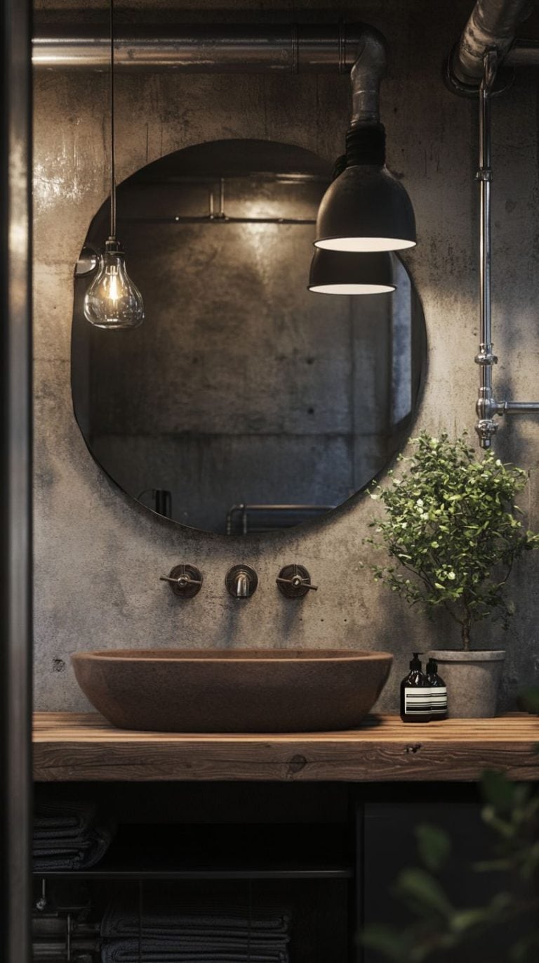 Stunning Industrial Style Bathroom On A Shoestring image