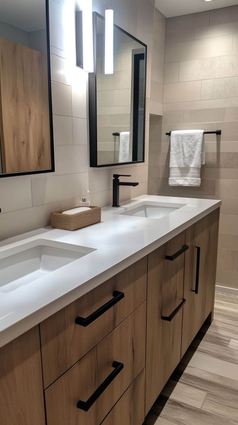 Small bathroom with double sink
