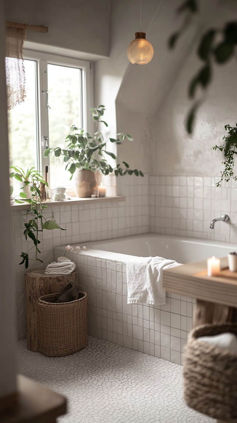 Swedish bathroom with decor