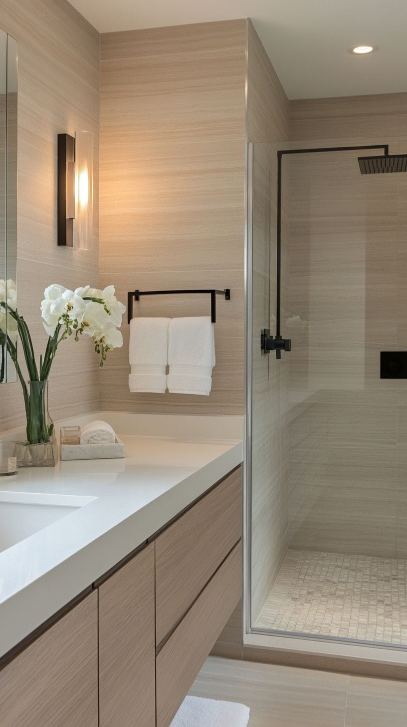 Aesthetic minimalist small bathroom