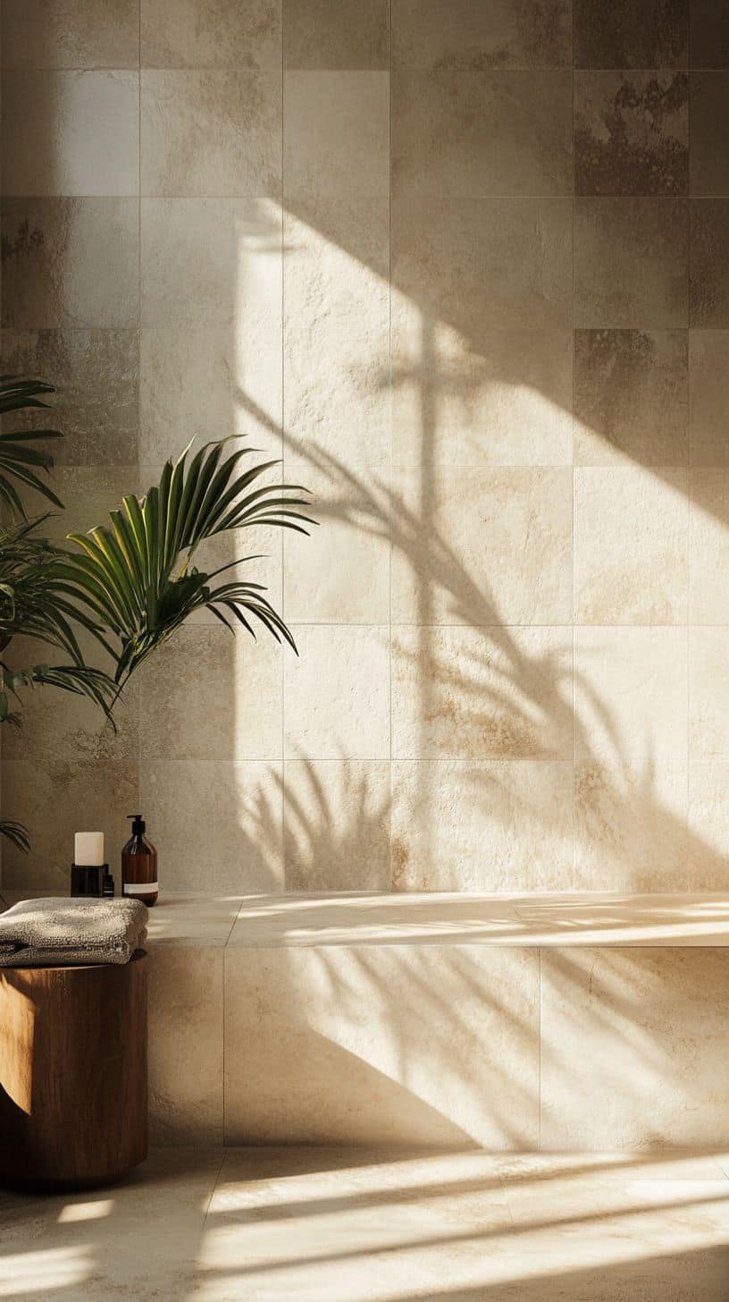 Bathroom with square zellige tile