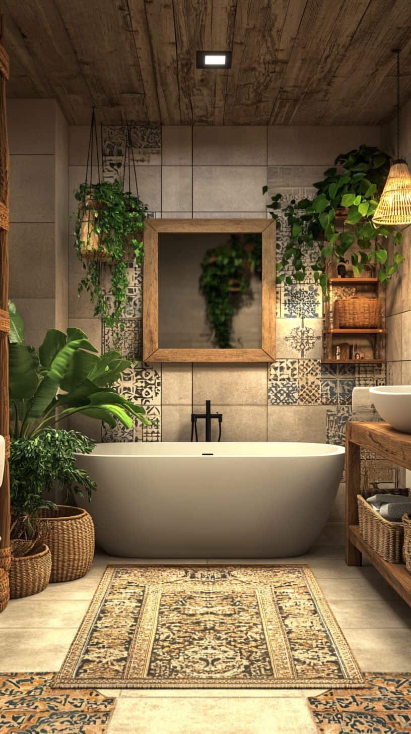 Bohemian chic bathroom