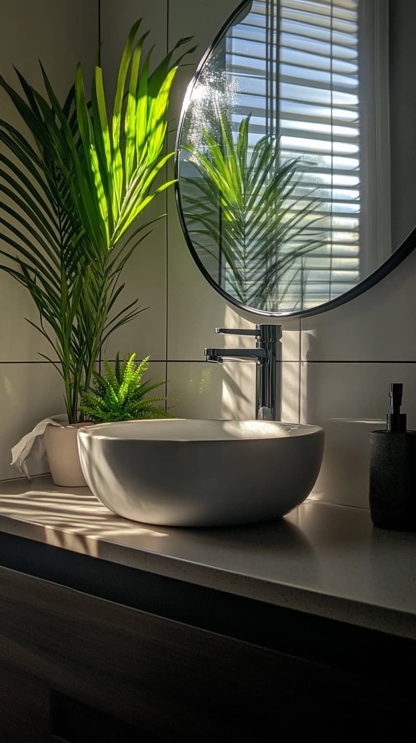 Half bath bathroom with mirror
