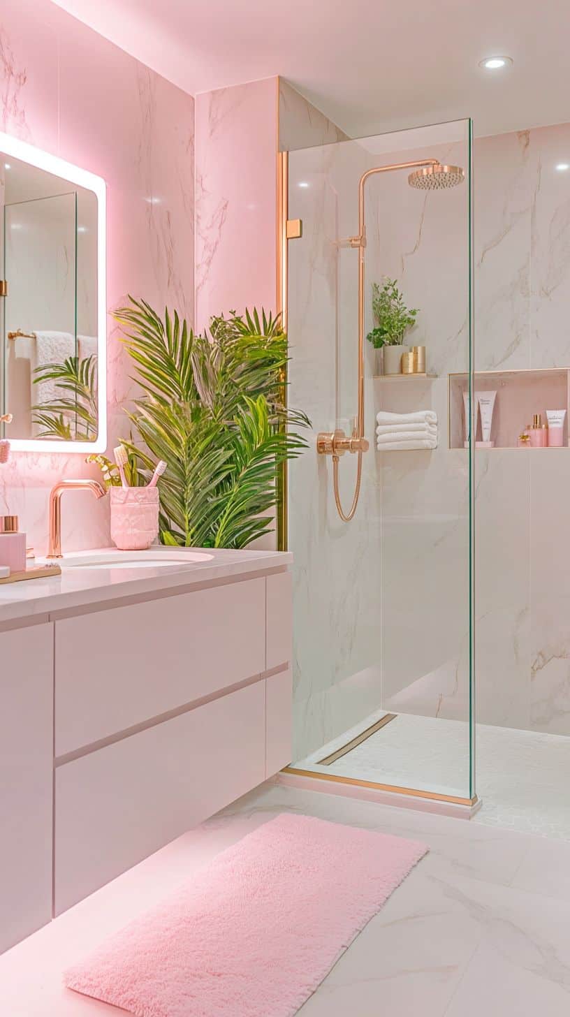 Modern girly bathroom