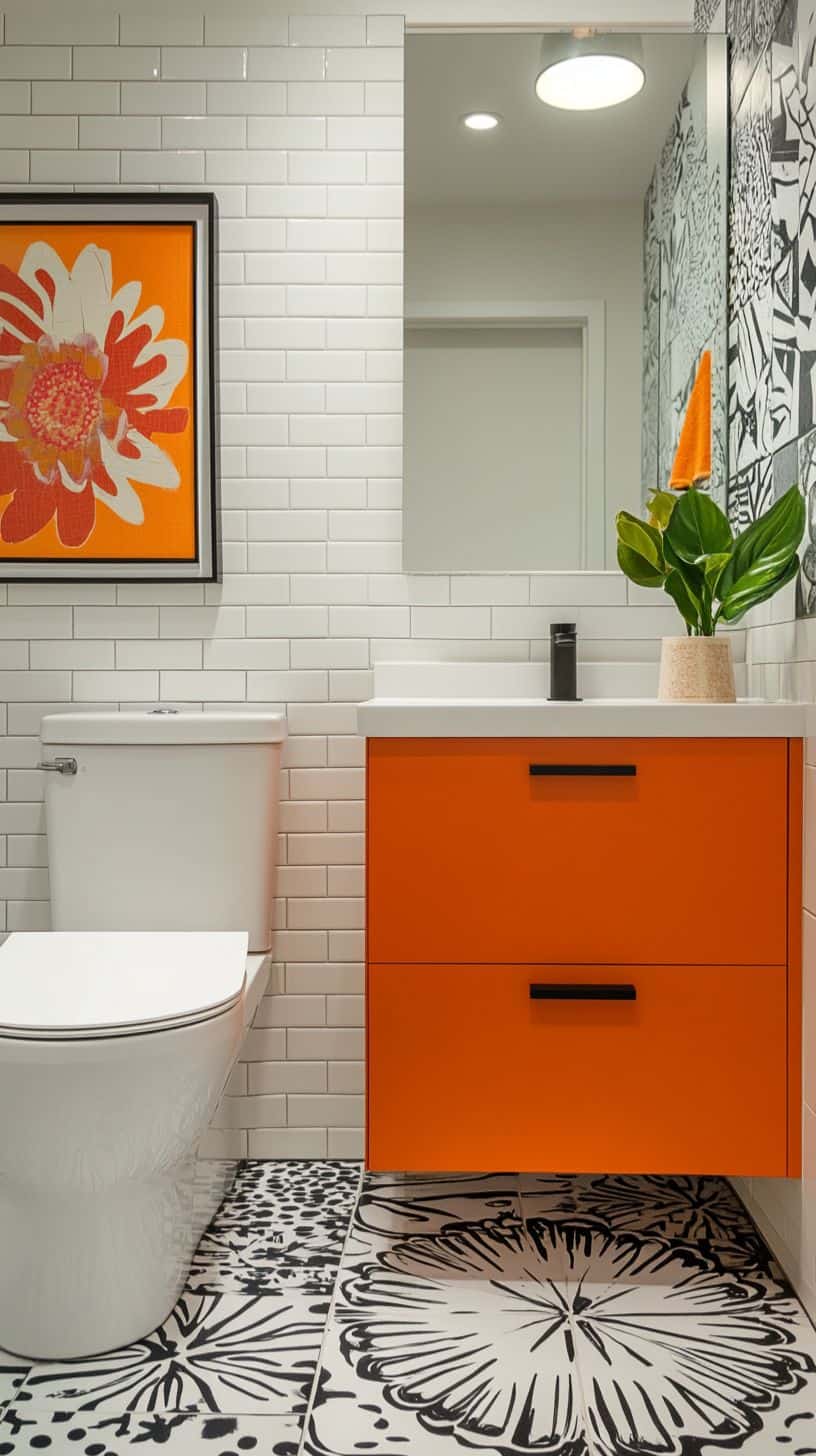 Modern retro bathroom