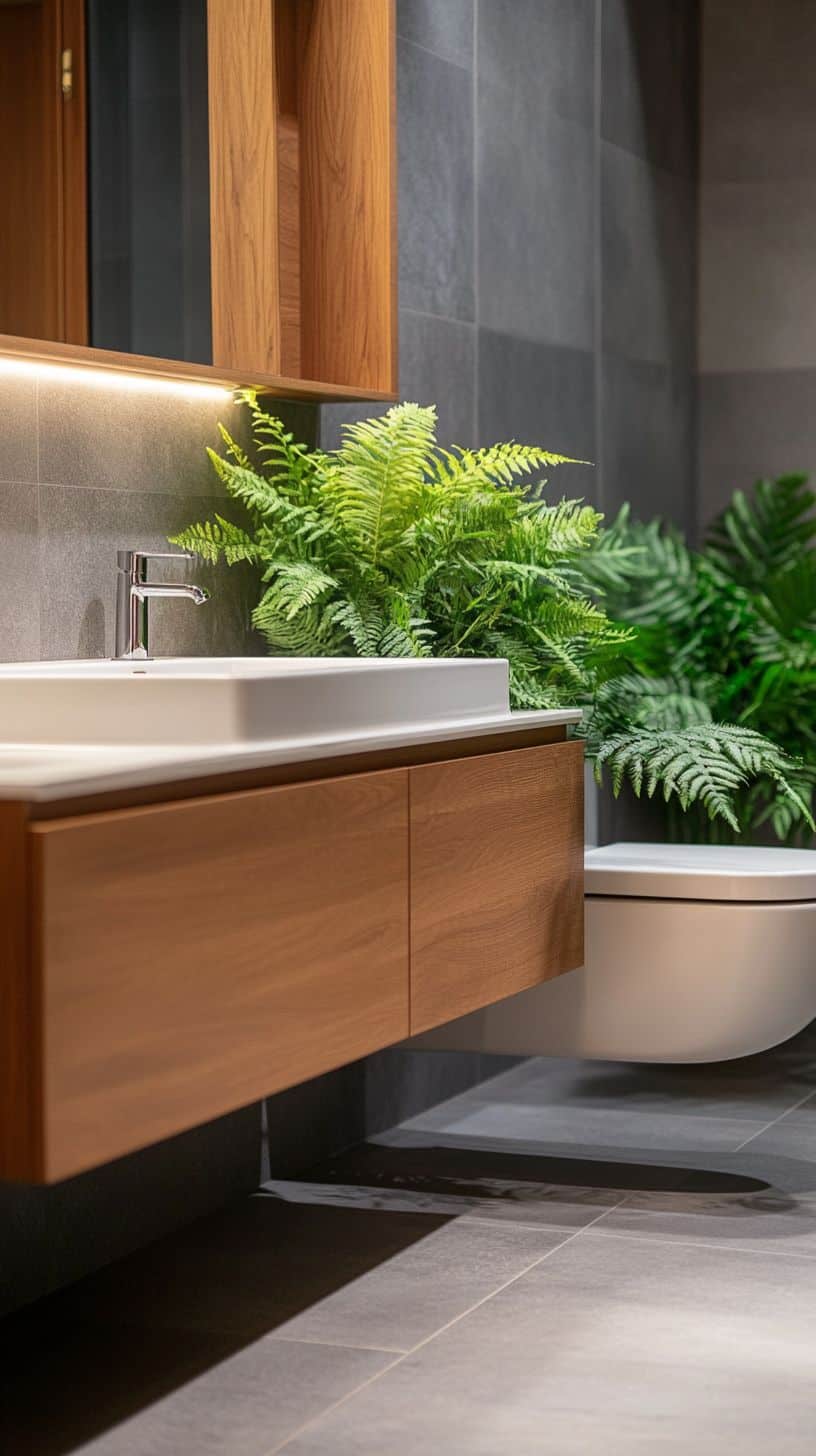 Small bathroom with plants