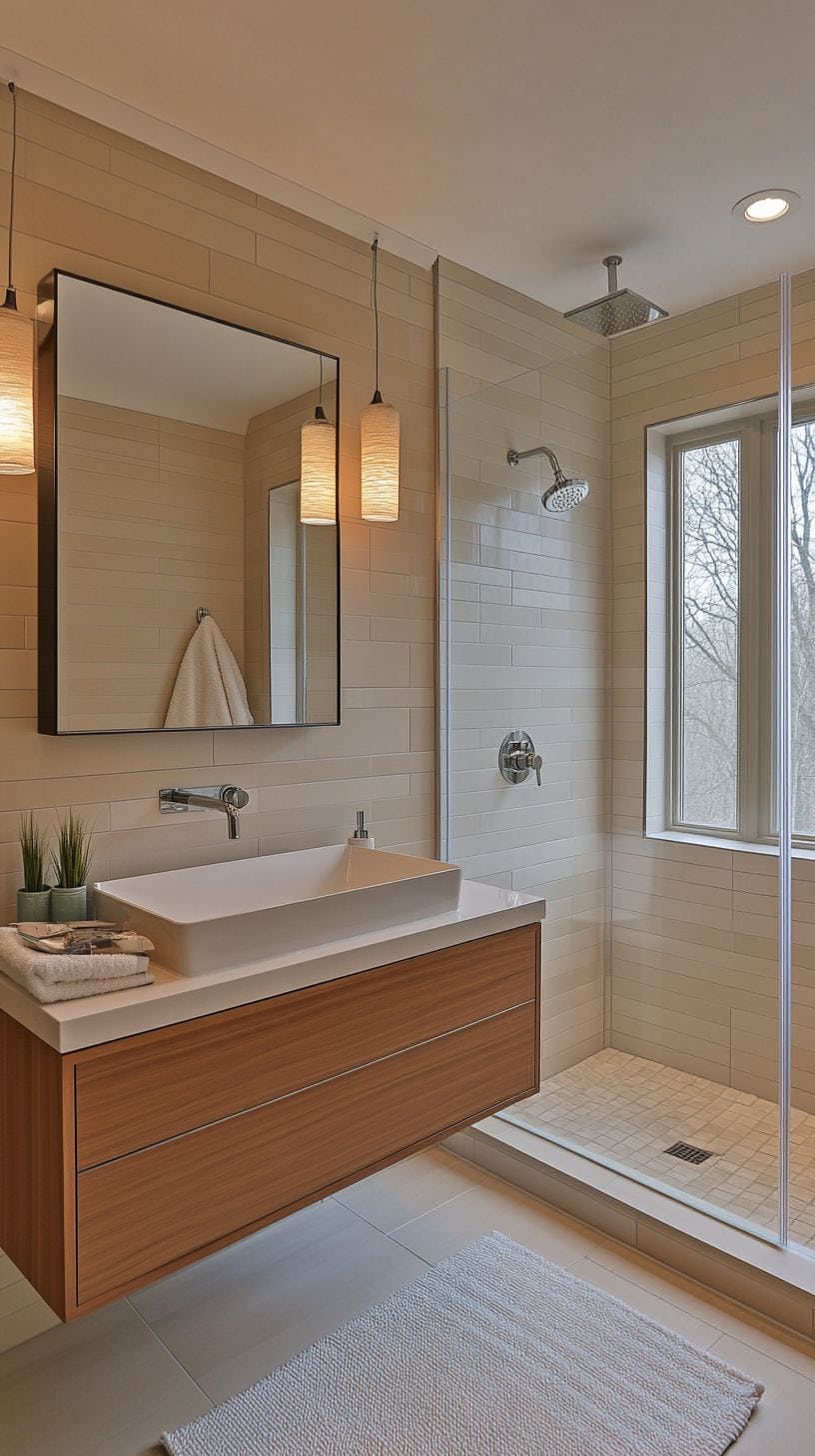 Swedish bathroom with tiles