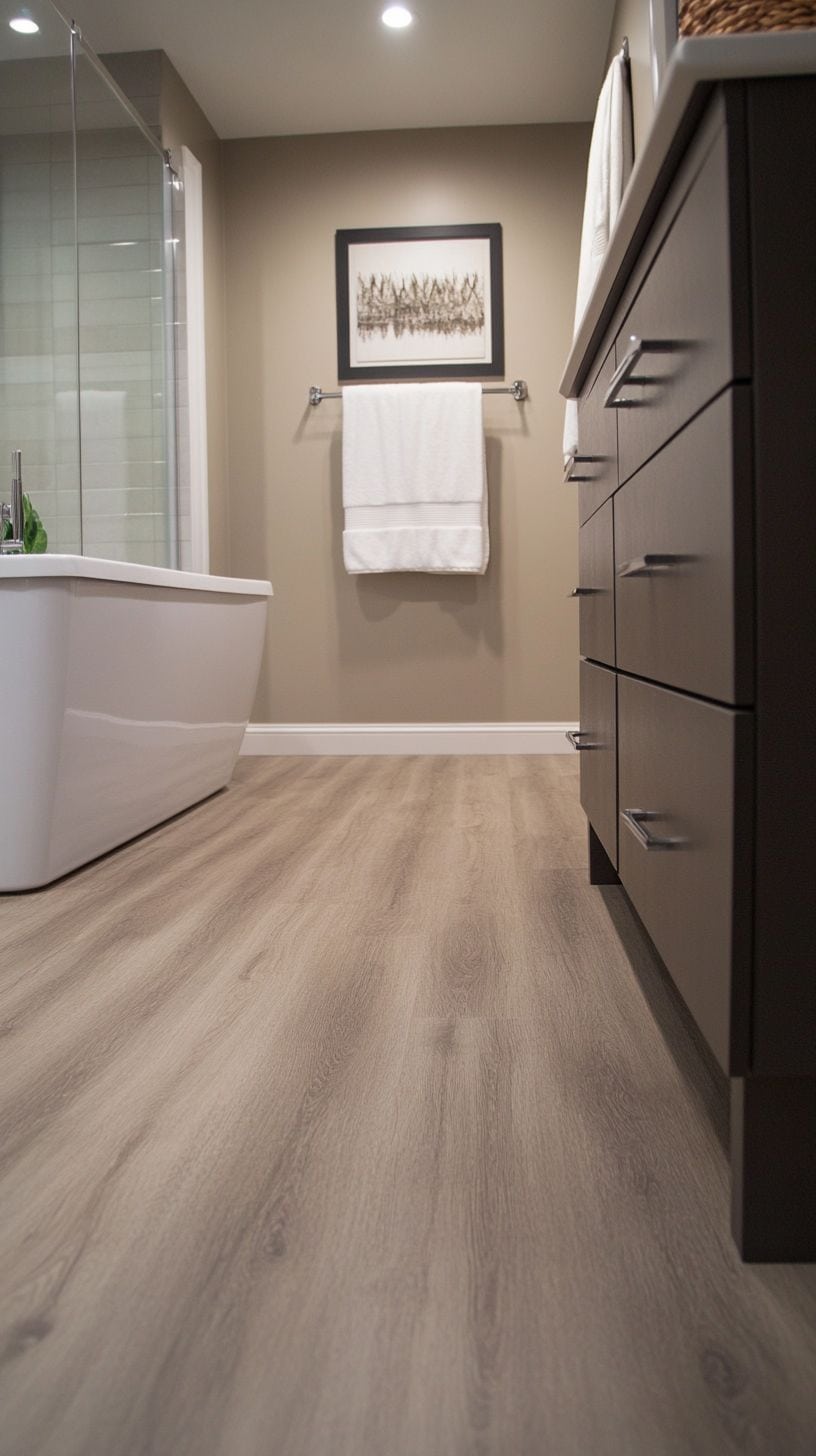 Bathroom with flooring on a budget