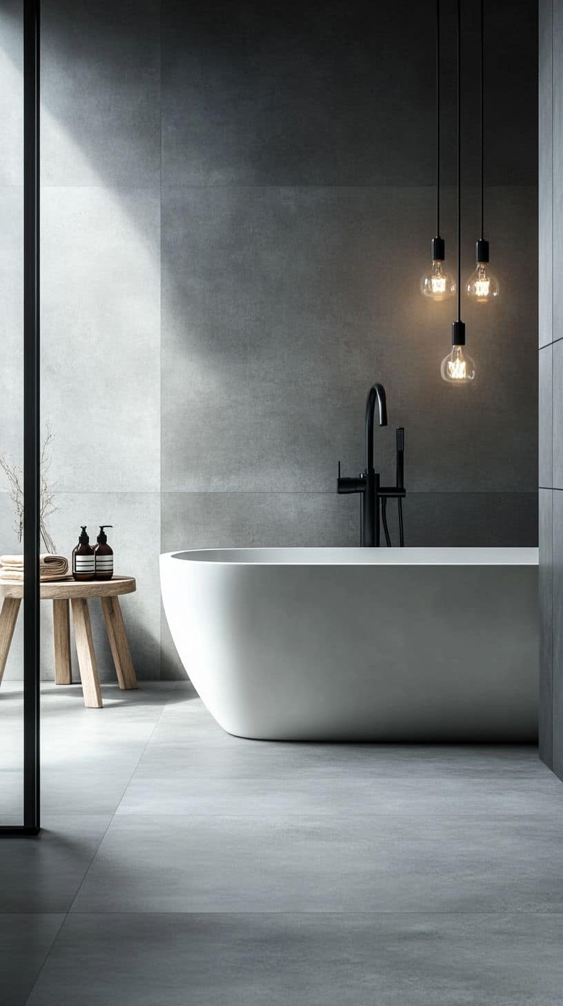 Bathroom with no floor tiles