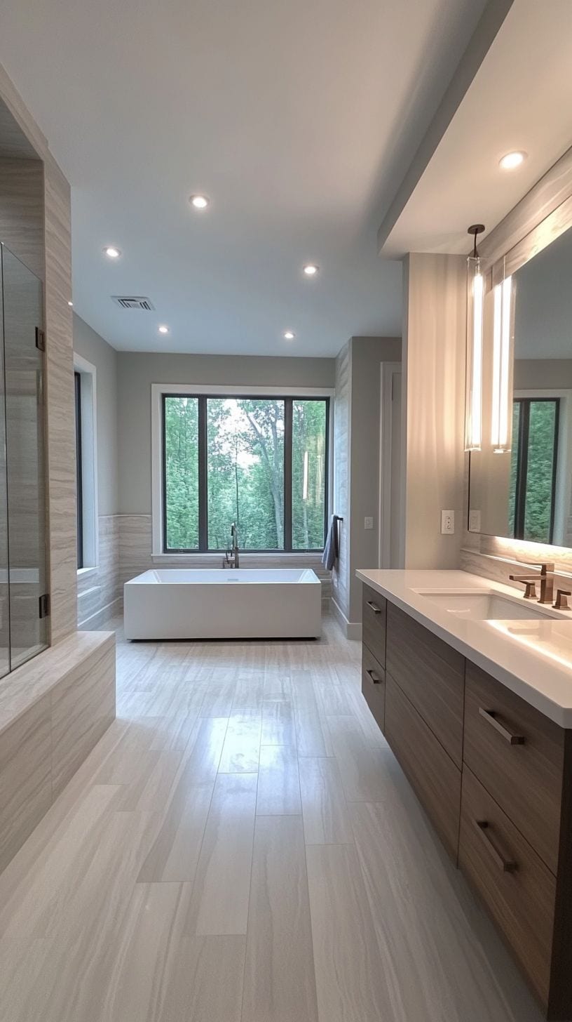 Long rectangular bathroom