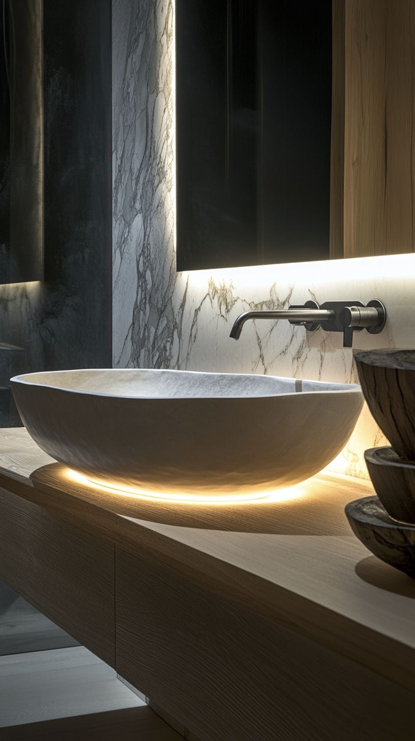 Luxury bathroom with no bath