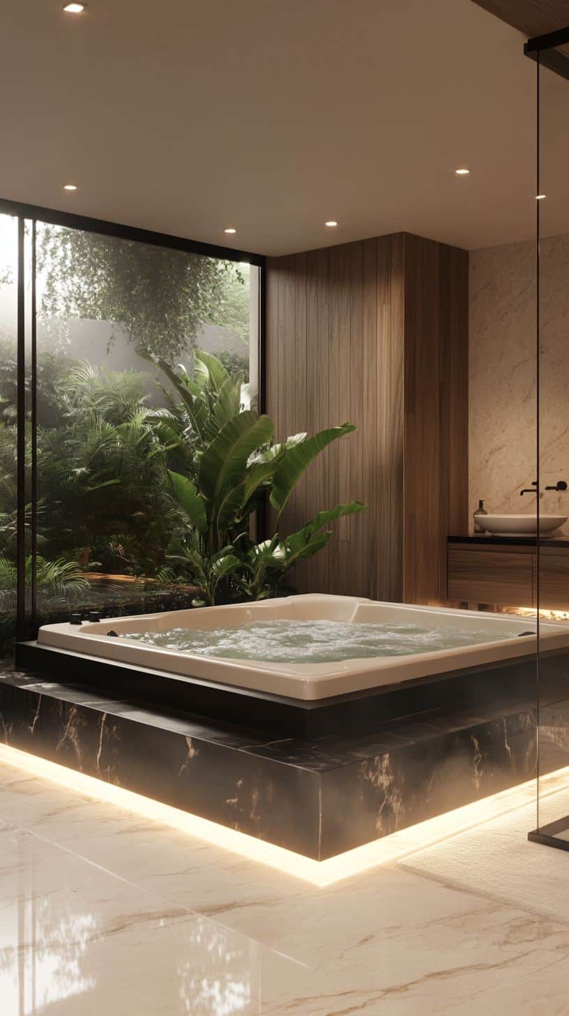 Modern bathroom with jacuzzi tub