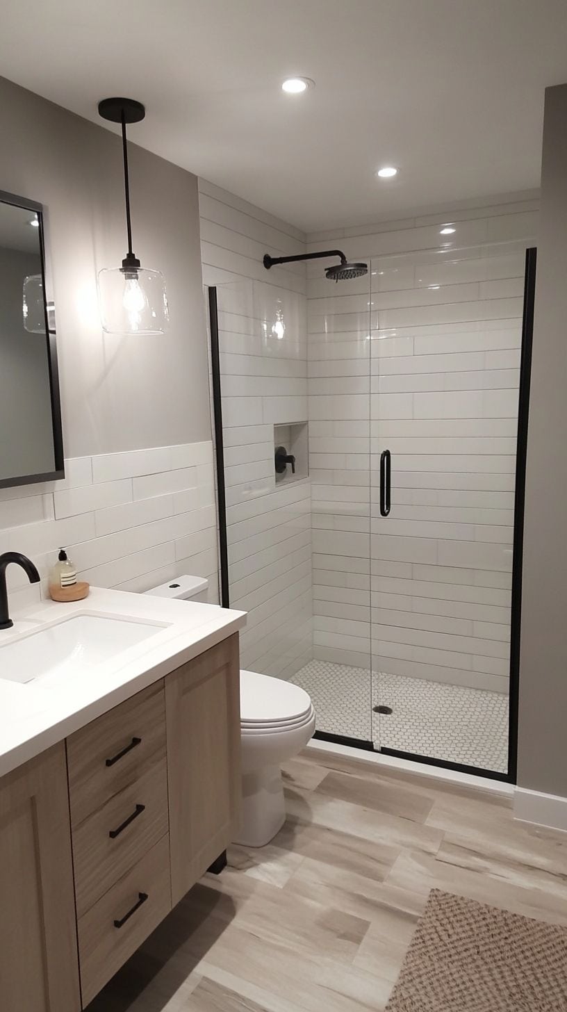 Small full minimalist bathroom