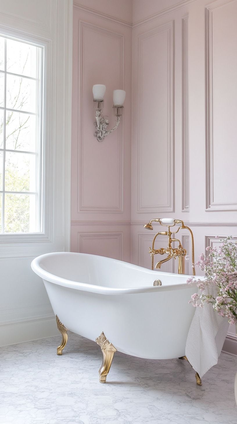 Vintage french bathroom with decor