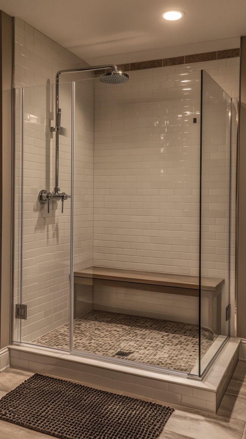 Walk-in shower with bench