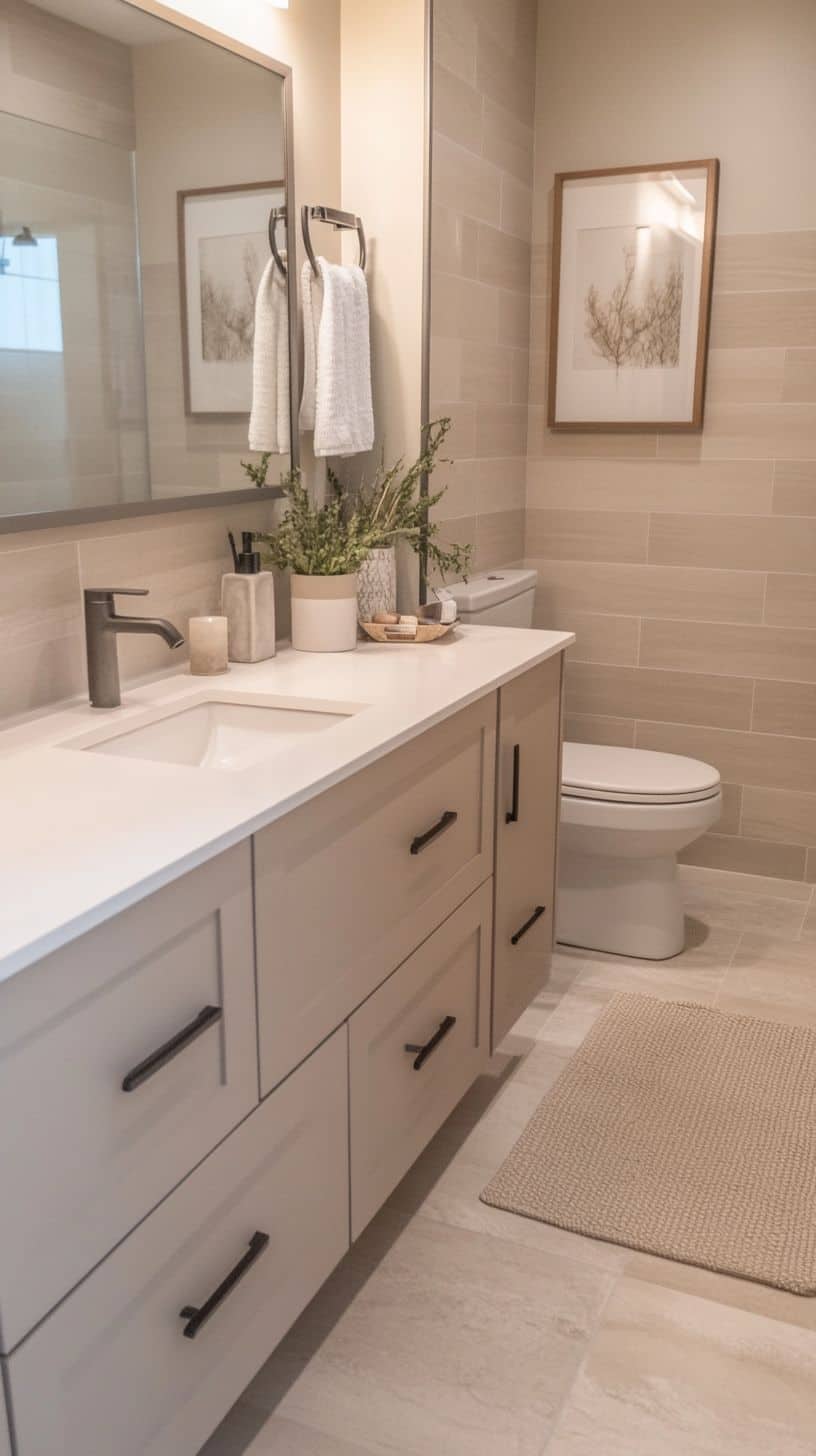 Bathroom with neutral tile