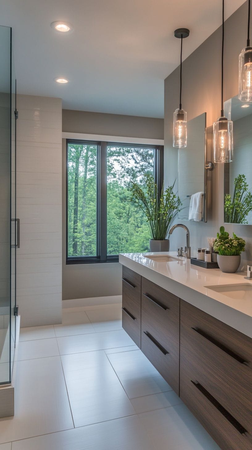 Bathroom with white tiles
