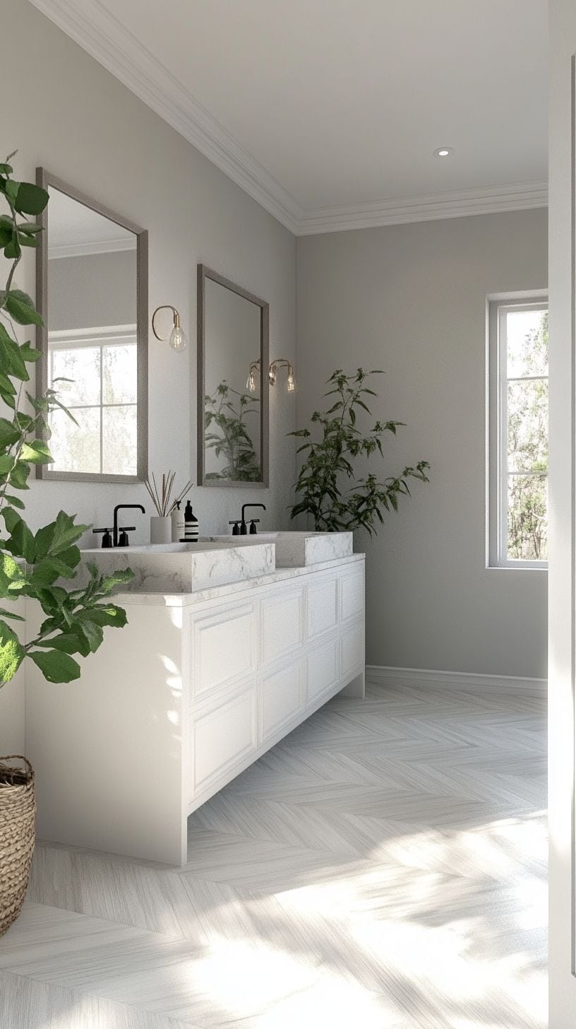 British bathroom with vanities