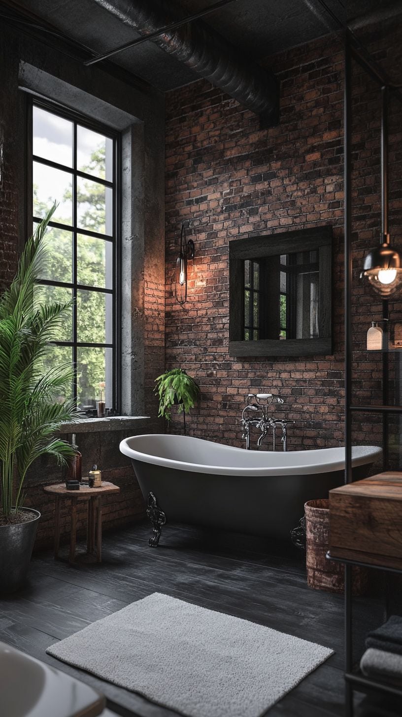 Industrial loft bathroom