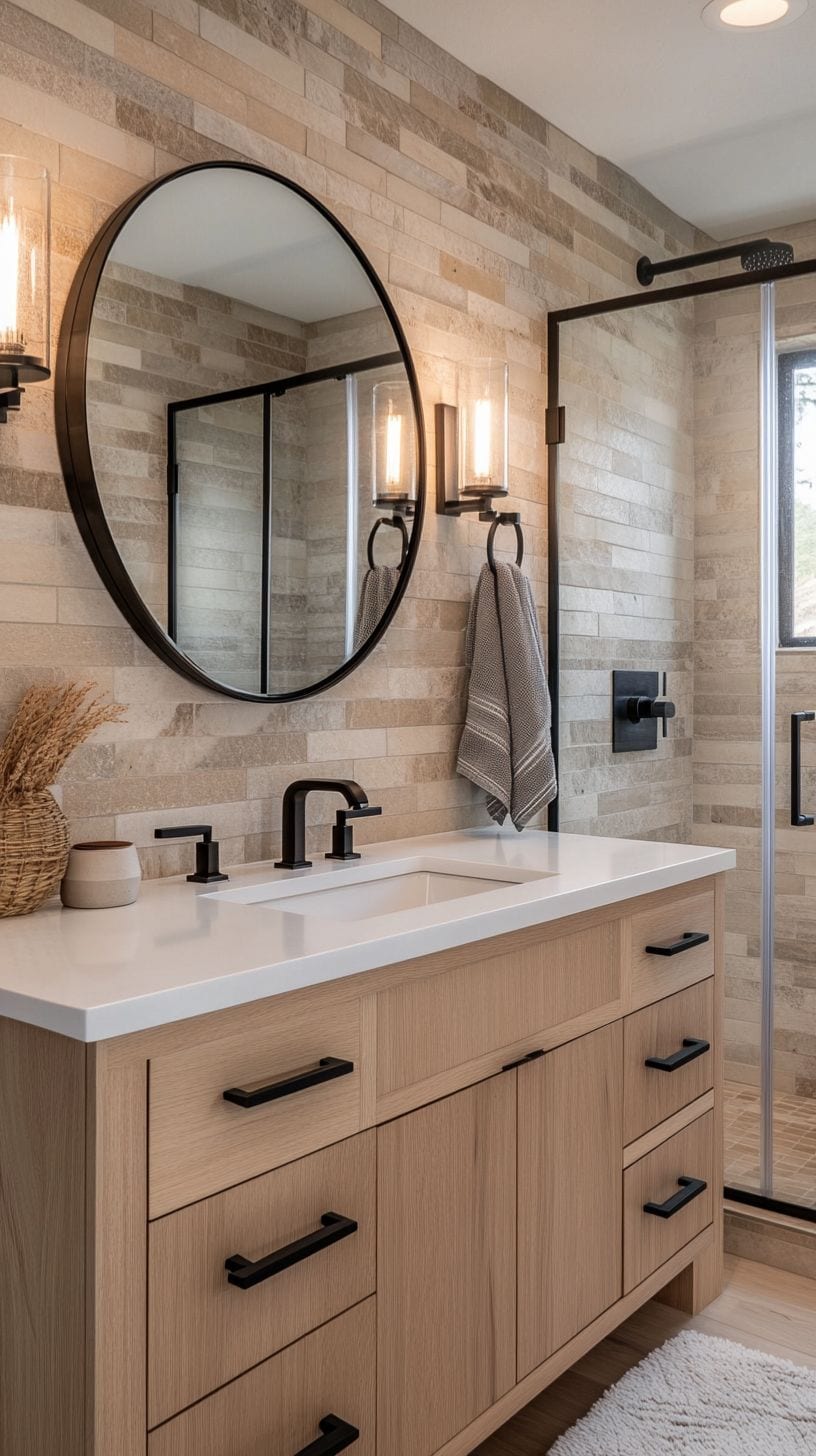 Modern bathroom with cabinets