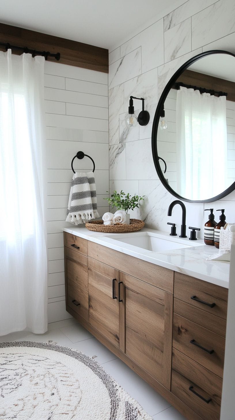 Small Bathroom With Window Curtains
