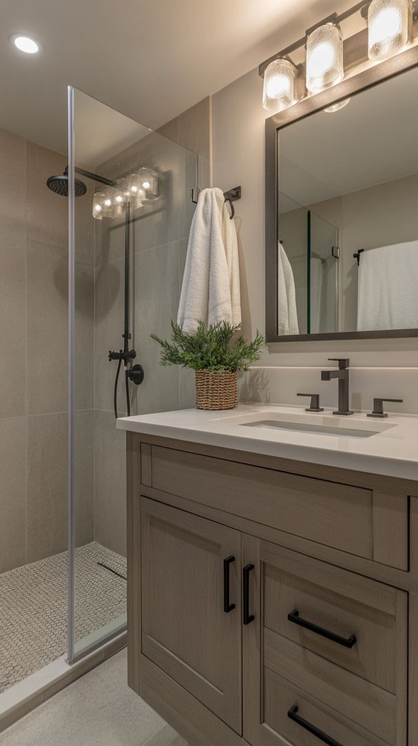 Tiny rectangular bathroom