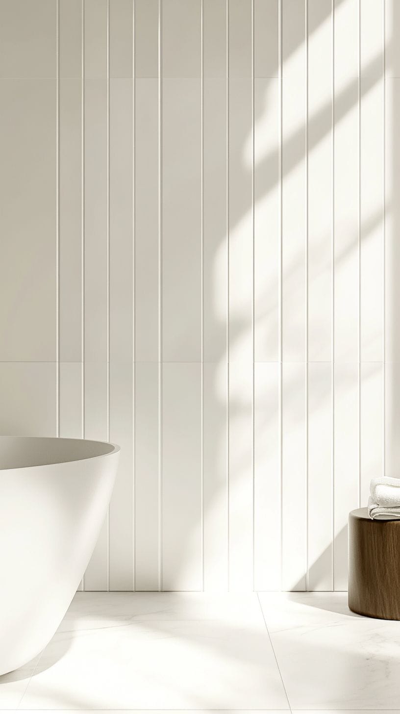 Bathroom with vertical zellige tile
