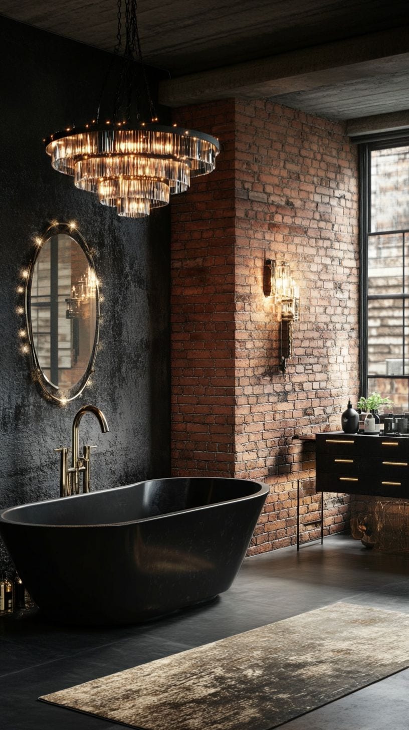 Industrial glam bathroom