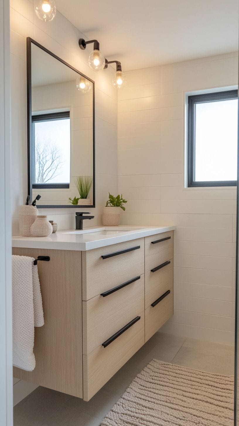 Small simple minimalist bathroom
