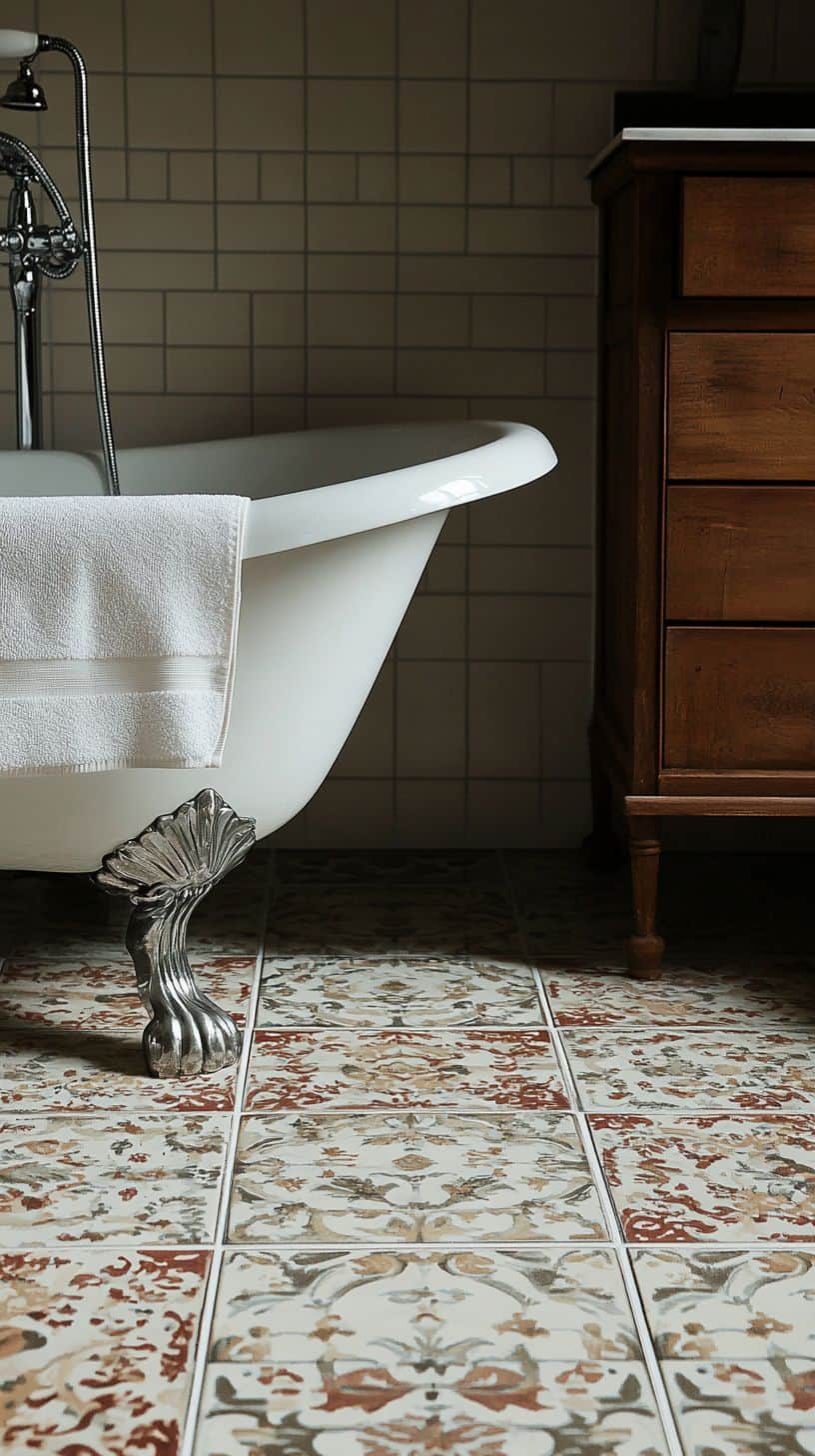 Vintage bathroom floor