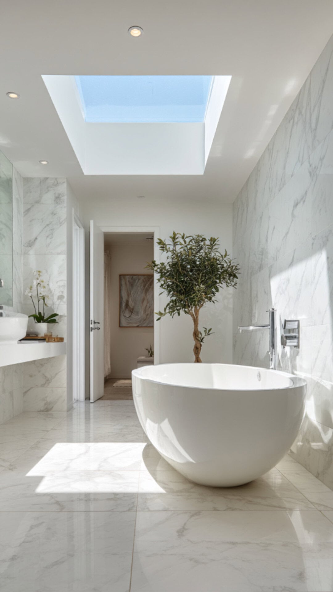 Modern Luxury Bathroom with Marble Accents