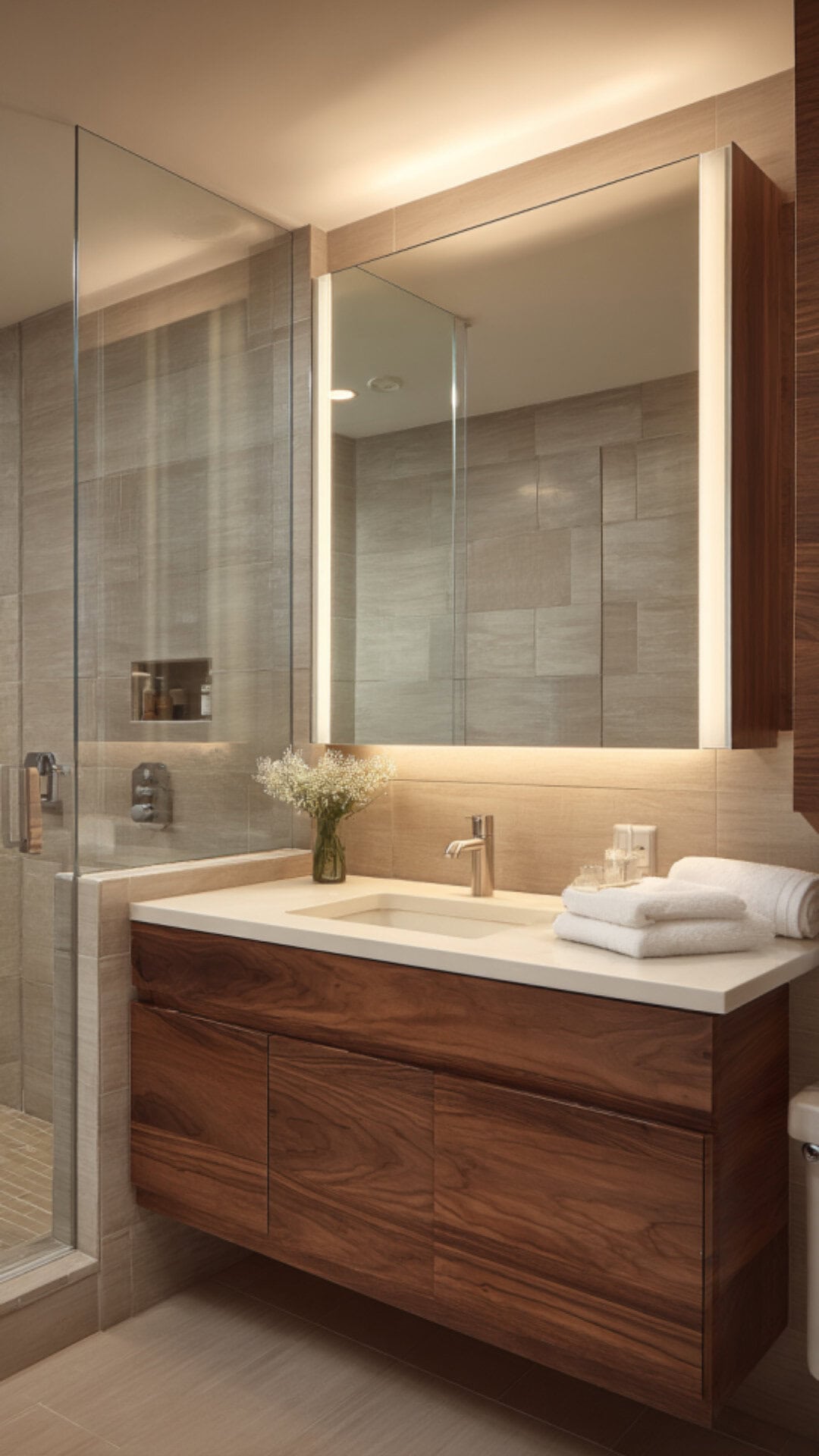 Bathroom Mirror With Built-In Cabinet