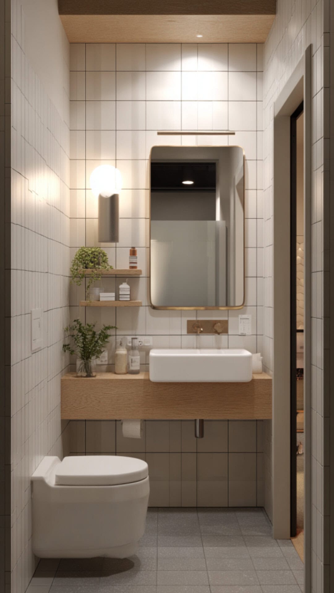 Bathroom Vanity Between Two Narrow Walls